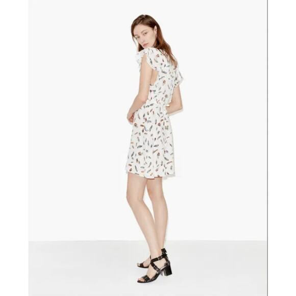 The Kooples Feather 100% Silk Mini Dress XXS Frenchcore European Runway - Picture 2 of 5